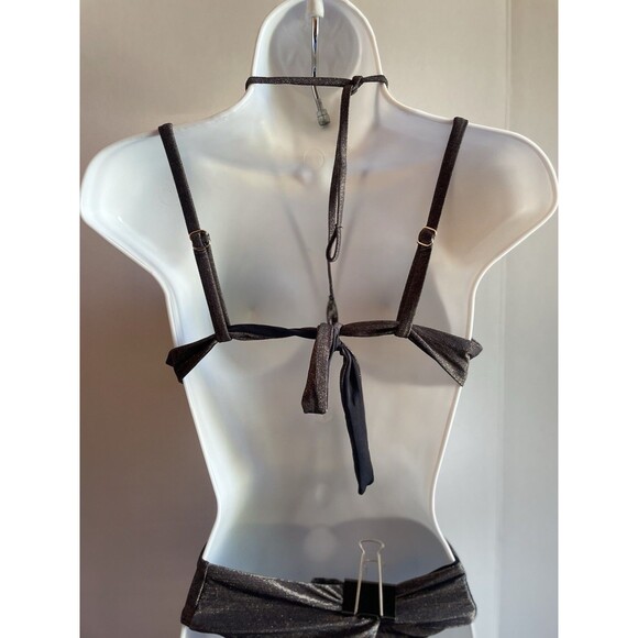 CALZEDONIA COBEY Brown,gold 2PC STRING BIKINI Size L - Picture 9 of 11